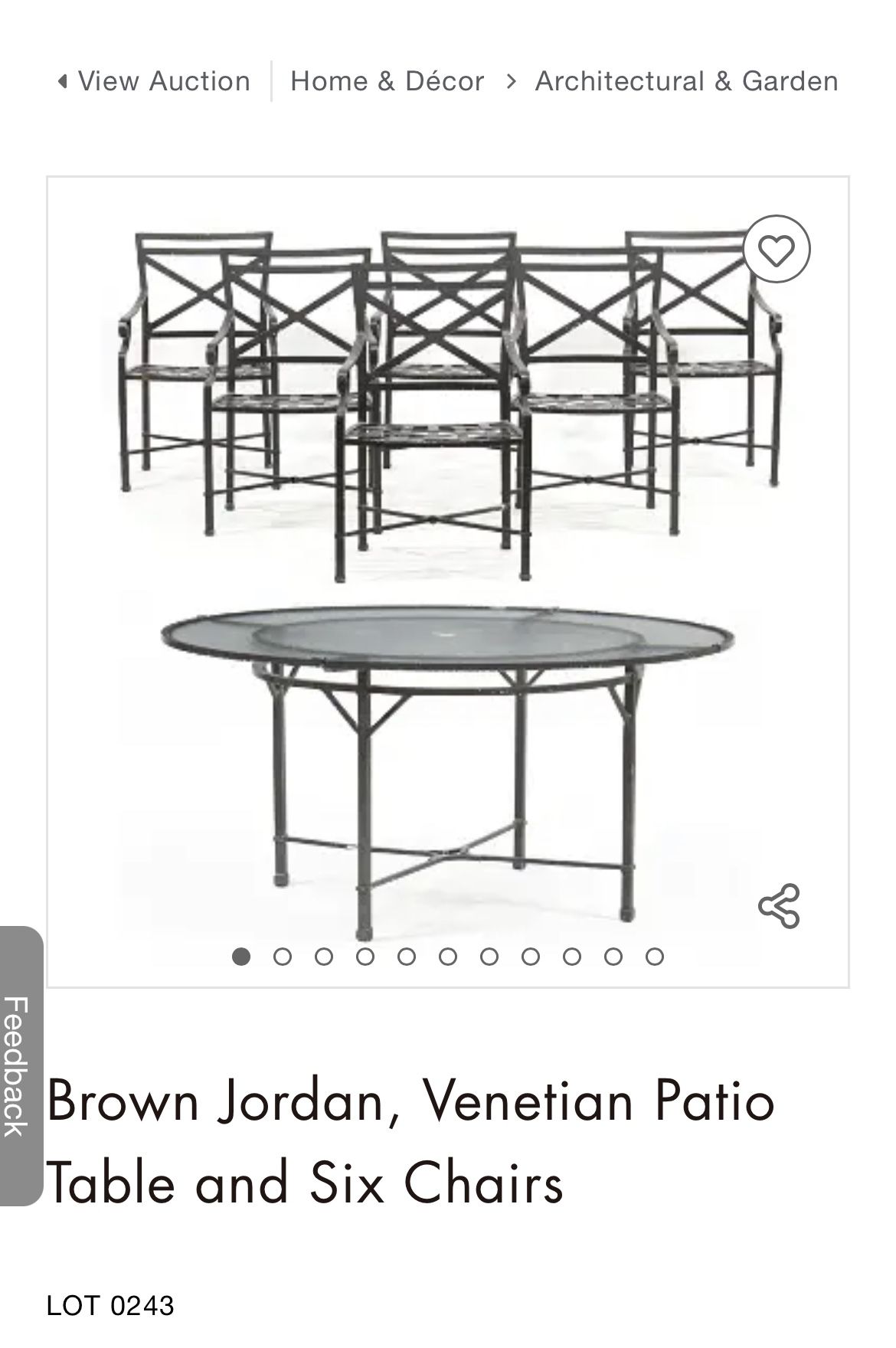 Brown Jordan Table & 6 Chairs