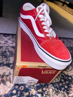 Women’s 6.5 old skool vans, red , burgundy, teal