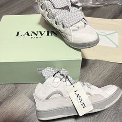 Lanvins White Curb Sneakers (Size 10Men)