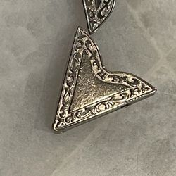 Vintage Silver Tone Shirt Collar Covers And Scarf Ring