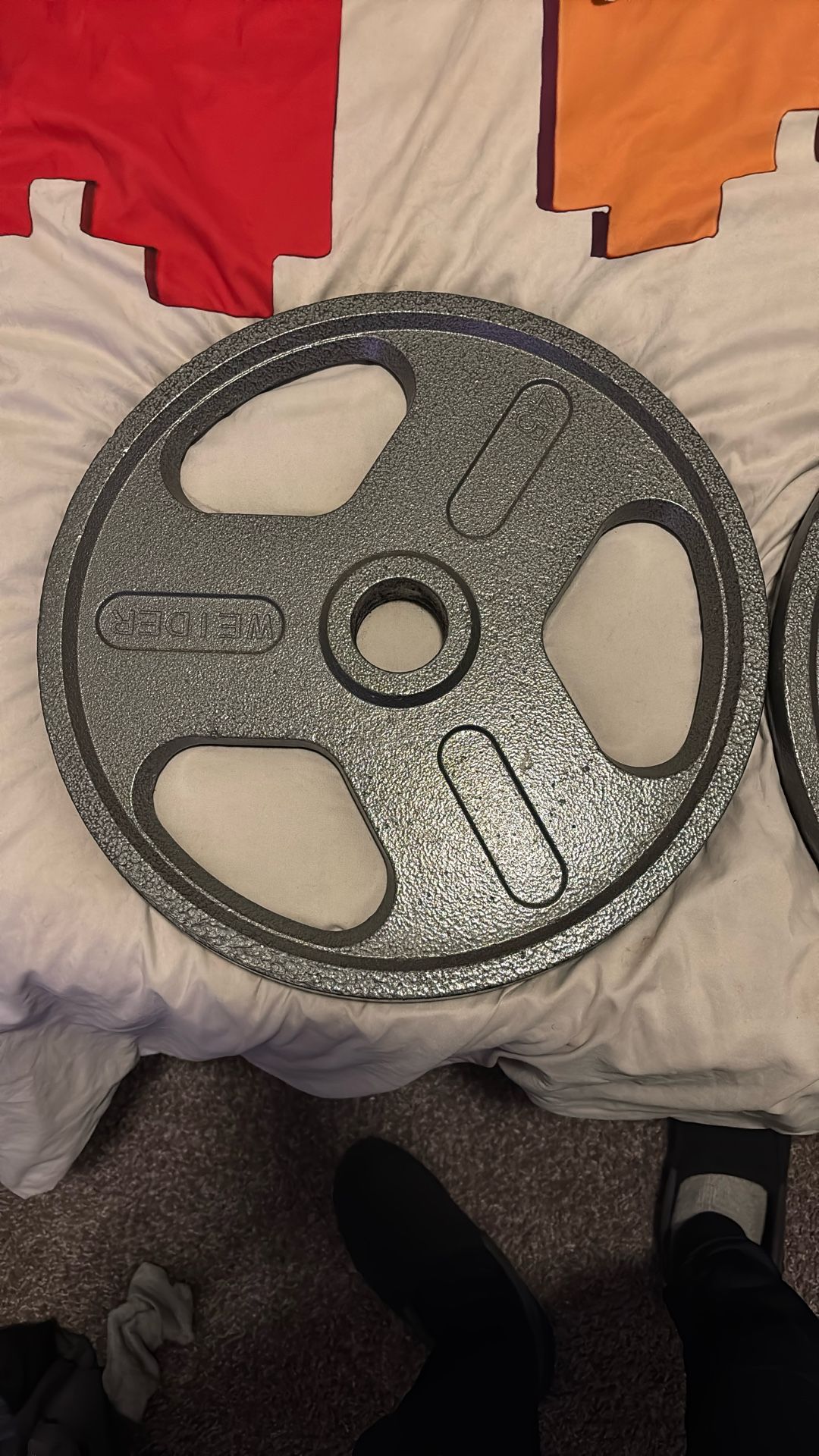 Steel 45lbs plates And 40lb dumbbell