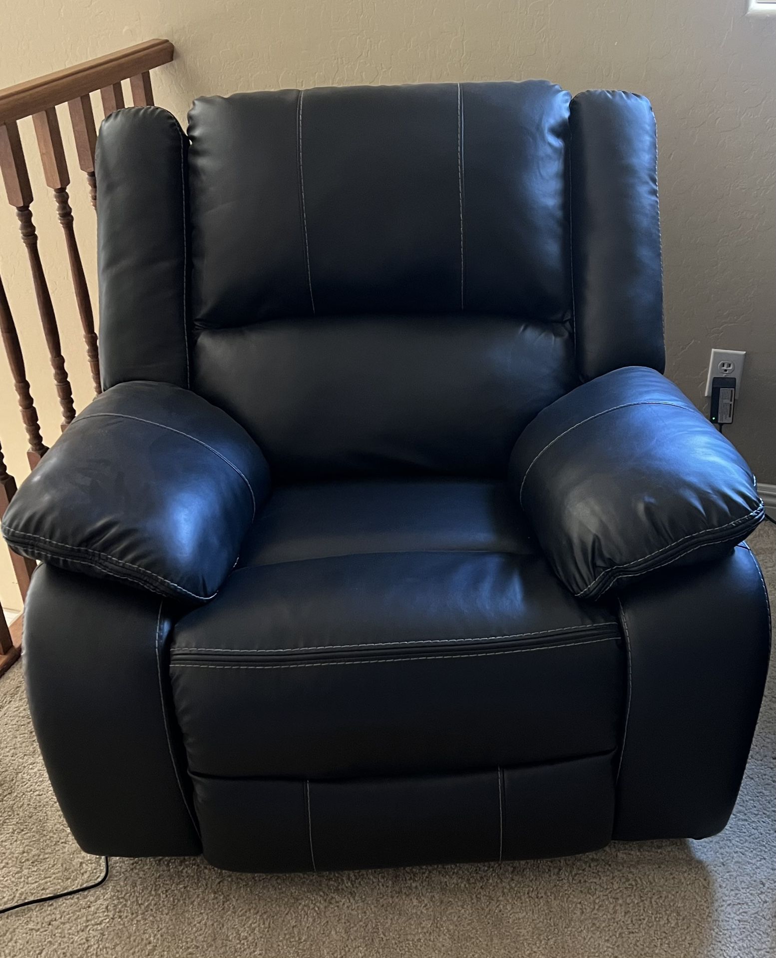 Black Leather Reclining Chair And Couch