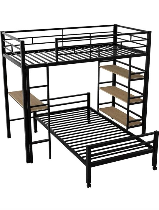 Twin Over Twin Bunk Bed With Desk