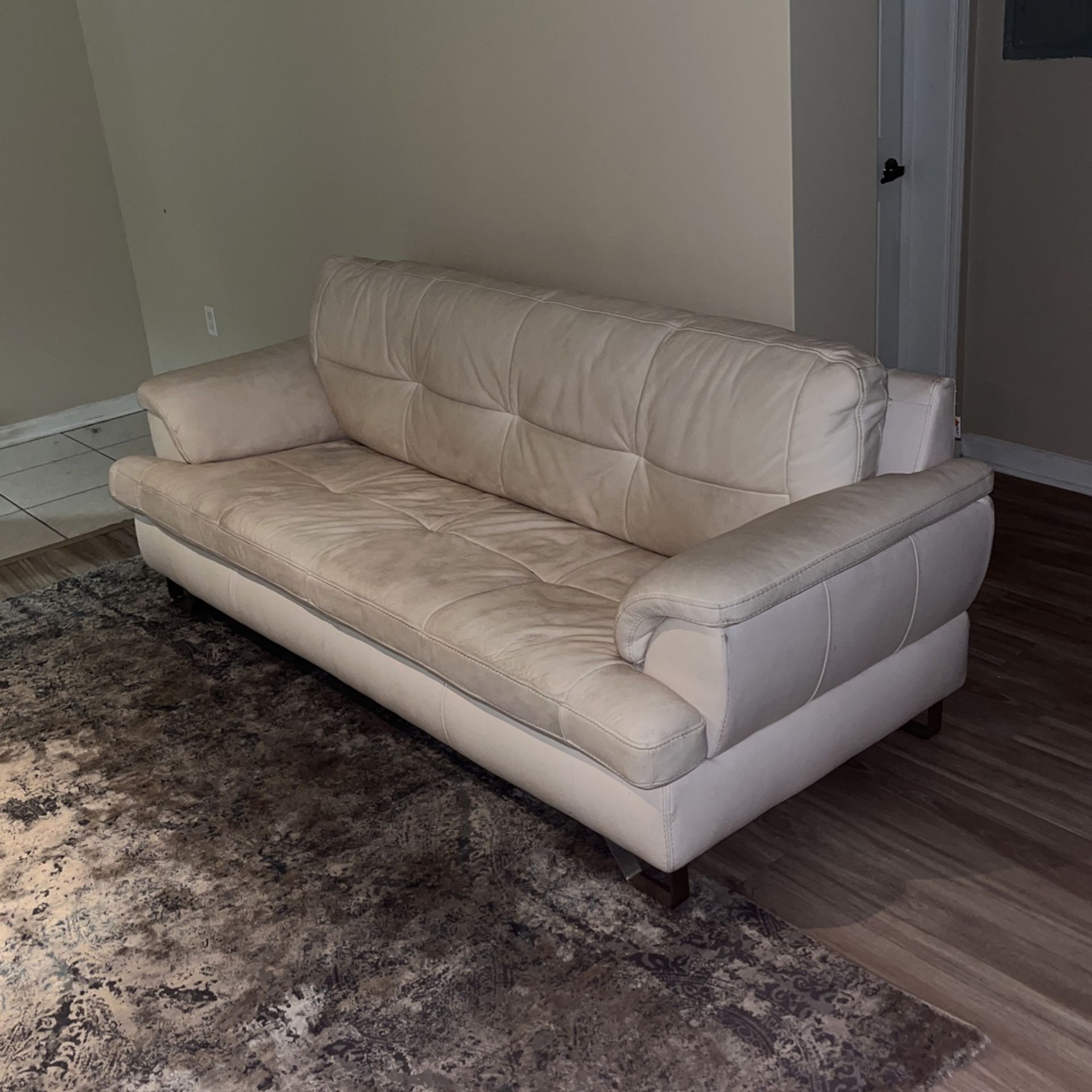 White Leather Couch  