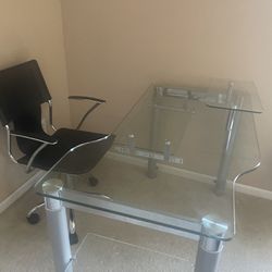 Glass Desk And Chair 