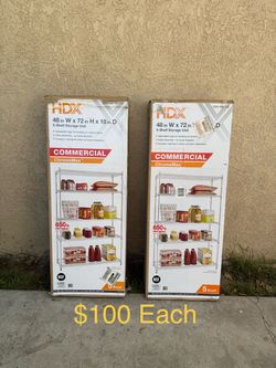 NEW HDX 5-Tier Commercial Grade Heavy Duty Steel Wire Garage Storage Shelving Unit