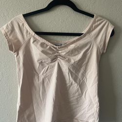 Cotton On, Women’s Pink Stretchy Round Neck Shortsleeved Crop Top, Size M