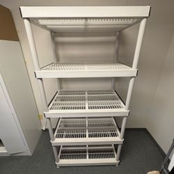 5-Tier Easy Assembly Multipurpose Plastic Garage Storage Shelving Unit in Gray (36 in. W x 72 in. H x 24 in. D)