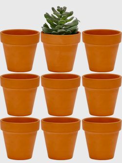 Set of 9 Mini Terracotta Clay Pots (2-inch)
