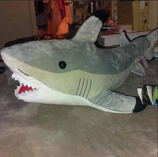 GIANT Shark Plushy 33 Inches W Free Real Too Shark