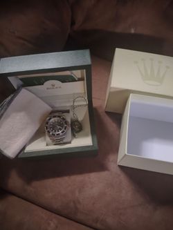 Sub black dial and bezel date ALL STAINLESS complete set will trade for same in gold