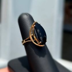 Jewelry Antique 14k solid yellow gold onyx stone 3.00CT ring sz 7.00
