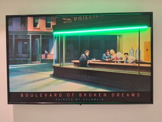 Boulevard of Broken Dreams by Gottfried Helnwein with Green Neon Vintage