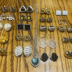 Costume Jewelry- Earrings And Necklace