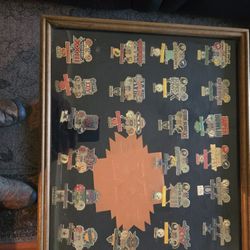 Rare Super Bowl I To XXX Framed Winners Pin Set 