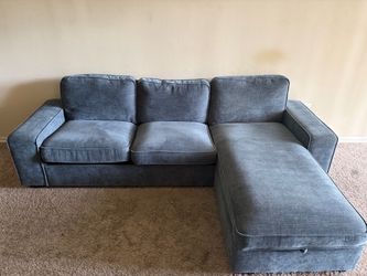 Mahwah 98” Blue Sofa