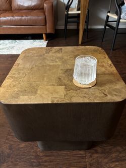 Modern Burl Column End Table