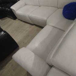 SECTIONAL GENUINE LEATHER RECLINER ELECTRIC WHITE COLOR.. DELIVERY SERVICE AVAILABLE ✅💥🚚