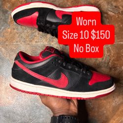 Size 10 “Bred J Pack” Nike SB Dunk Low