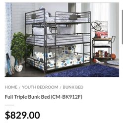 Full Triple Bunk Bed