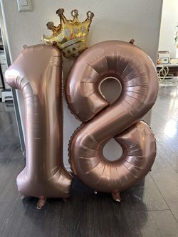 18 Number Rose Gold Crown Balloon