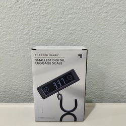 Sharper Image digital luggage scale designed to weigh suitcases up to 110 pounds or 50 kilograms