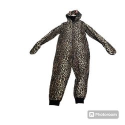 Nick & Nora Leopard Cat Full Body Halloween Costume W Hood + Paws Size Women Small