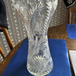 Large Antique Cut Glass Vase