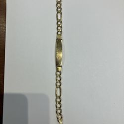 14kt Yellow Gold Bracelet With Blank ID plate 107916-1 JE 