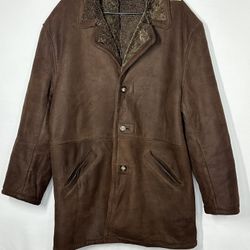 #2644 vintage leather mens jacket Made by PIEL Juan Pina size 52