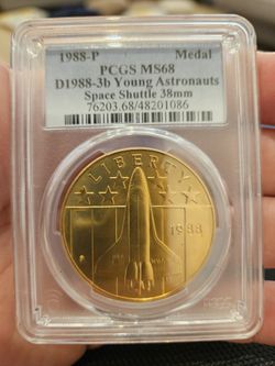 US Mint Young Astronaut
1988-P Bronze Shuttle Medal MS68