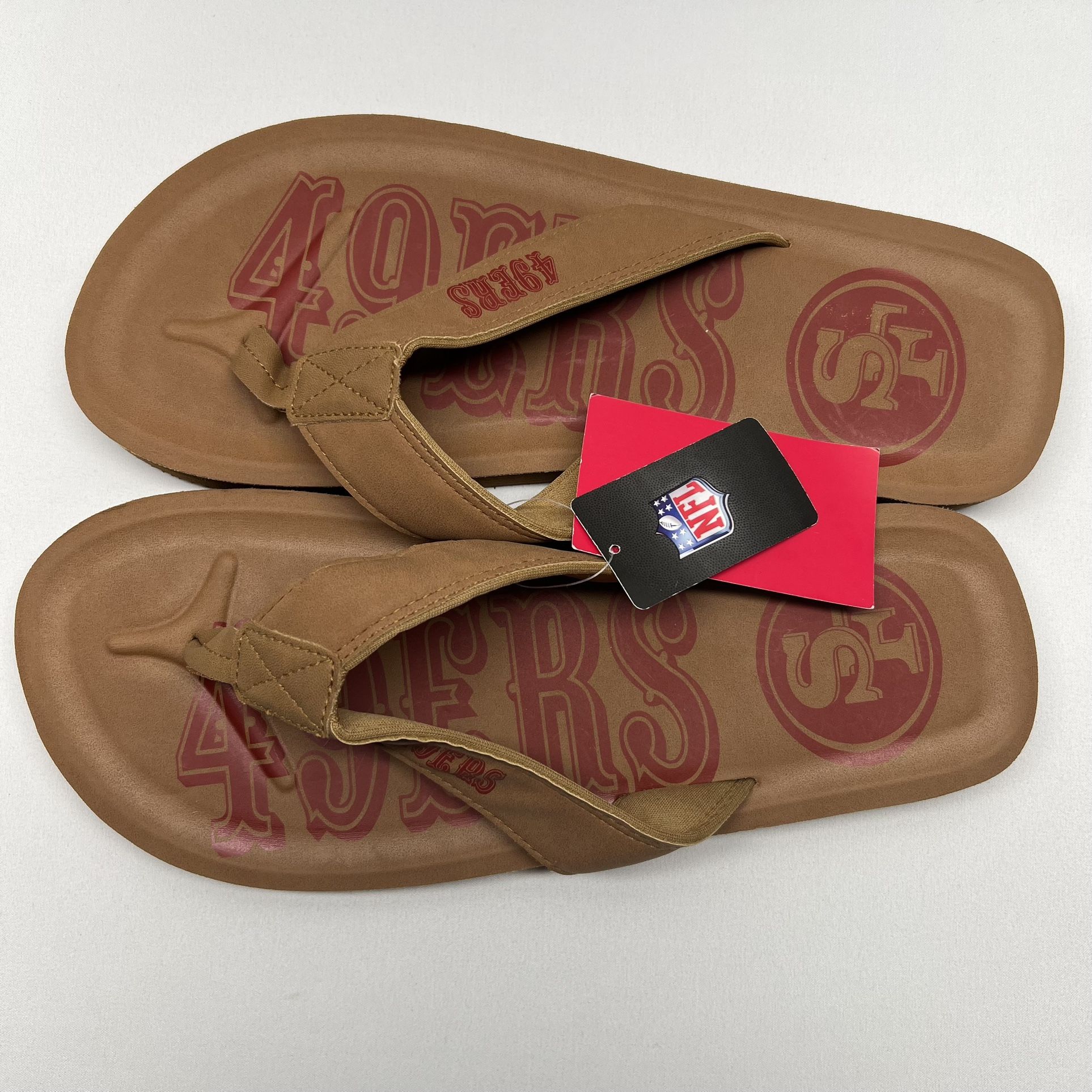 Brand New Large Men's NFL San Francisco 49ers FOCO Flip Flops