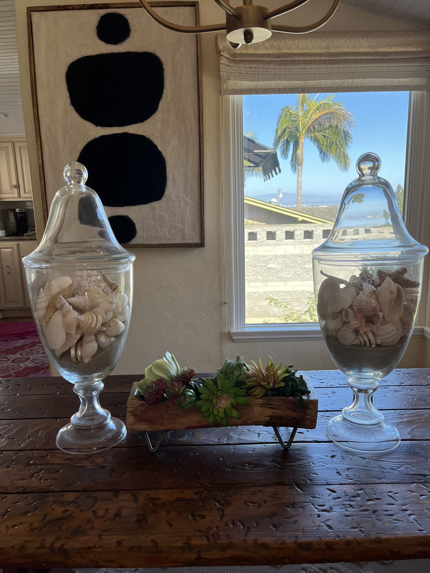 Pottery Barn Urns With Shells