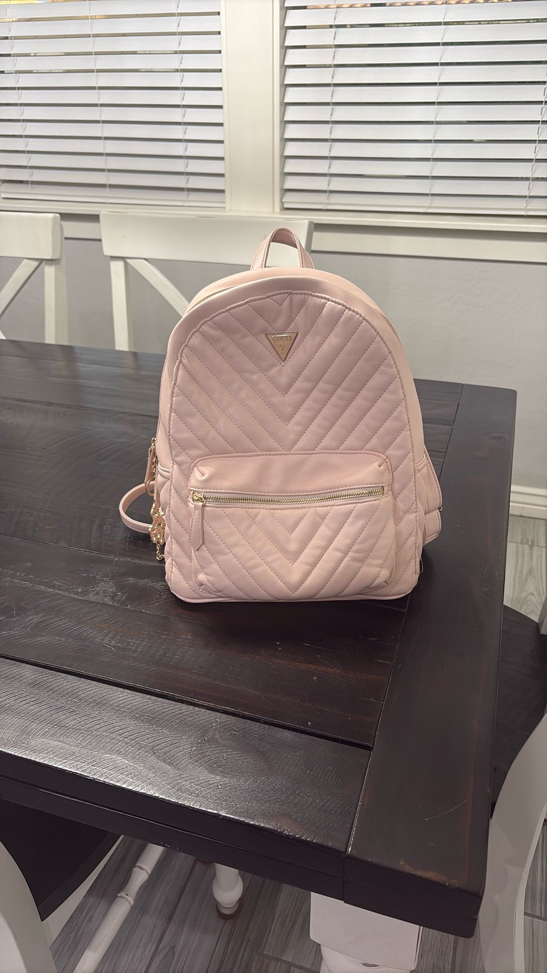 pink guess mini backpack