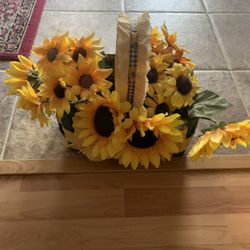 Slring Sunflowers Flower Basket