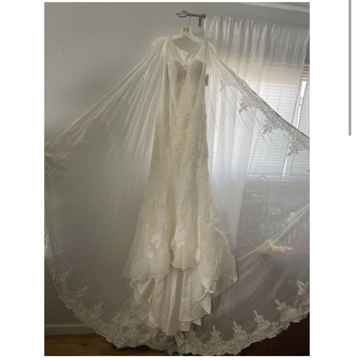 David’s Bridal Ivory Lace Wedding Dress 