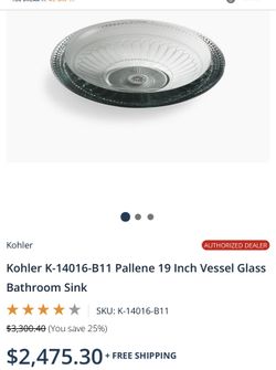 Kohler Pallene 19 Inch Vessel Glass Bathroom Sink K-14016-B11