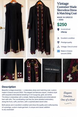 Vintage custom made ensemble made in Greece