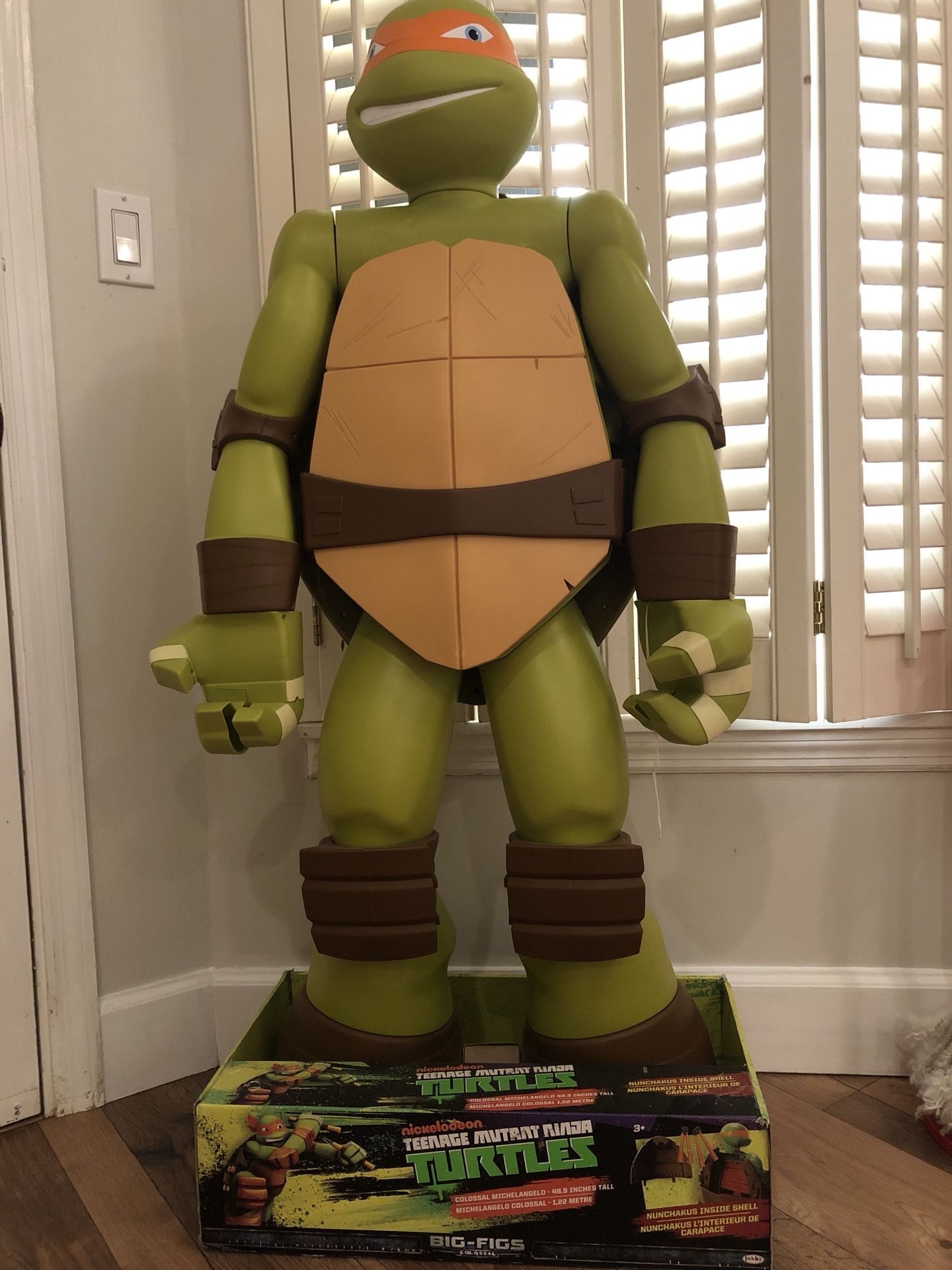 New! Never Opened! 3ft Ninja Turtle (Michelangelo) w/ 2 sets nunchucks