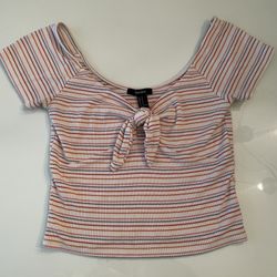 Forever 21 Cropped Stripe Top Medium