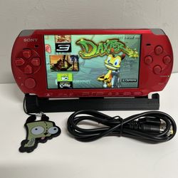 CFW Japan Imported Candy Red PSP 3000 Tested 40+ Games + USB Charger