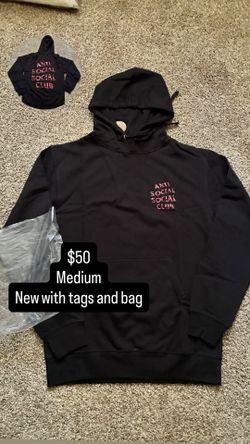 Black and red anti social hoodie