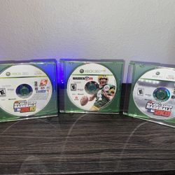 Xbox 360 3 Mixed Game Sports Bundle Lot VideoGames Tested & Works Discs Only