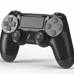 Wireless Controller Compatible with PS4 / Slim/Pro, PC, with Motion Motors and Audio Function, Mini LED Indicator, USB Cable and Anti-Slip (Black)