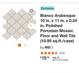 Arabesque mosaic porcelain floor and wall tile