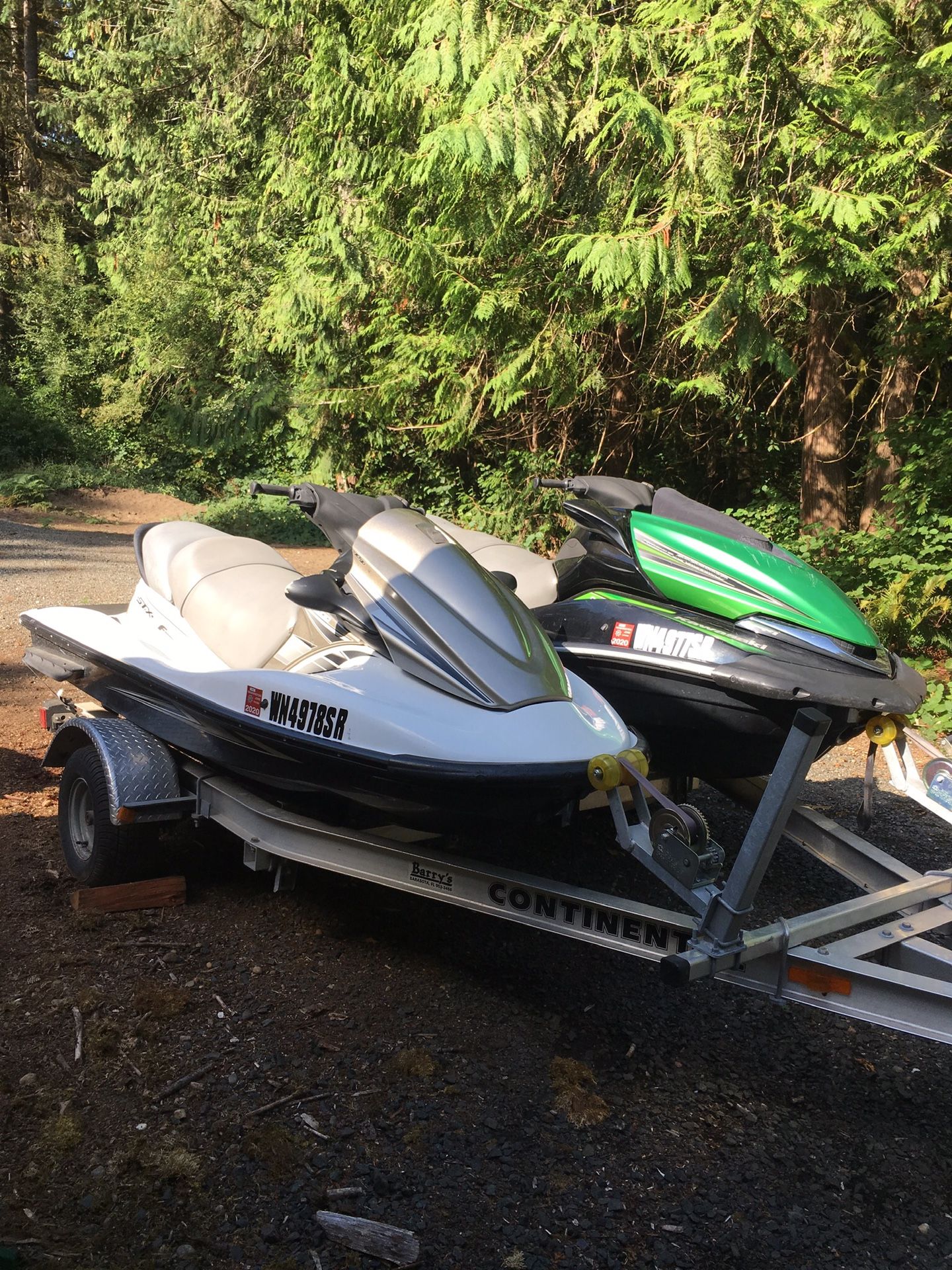 Kawasaki jet skis and double trailer for Sale in Olympia, WA OfferUp
