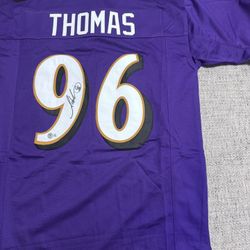 Adalius Thomas Signed Autograph Custom Jersey - BECKETT COA - Baltimore Ravens