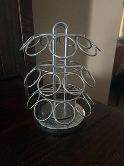 Coffee Keurig Cup Pod Holder K-cup Metal Silver Carousel - Holds 27 K-cups