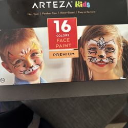 Arteza Kids Premium Face Paint Kit – 16 Colors, Non-Toxic, Water-Based, Easy to Remove