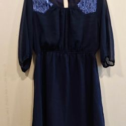 Forever 21 Navy Blue Sequined Dress Size M